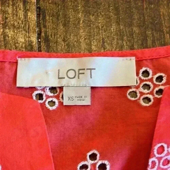 LOFT | Paradise Shell Flutter Sleeve Eyelet Blouse - Picture 5 of 6